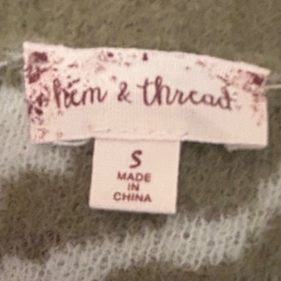 Hem and Thread open front cardigan sweater animal print Olive Green size S NEW - Picture 8 of 8